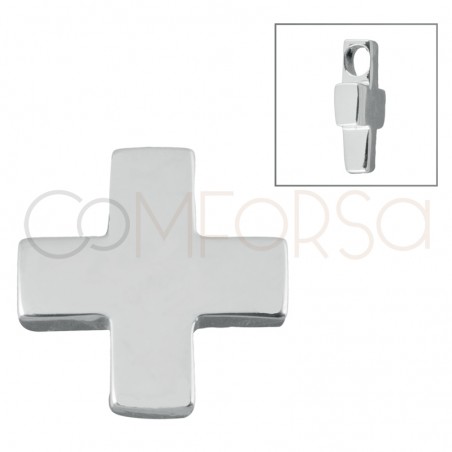 Sterling silver 925 cut-out cross pendant 15 x 15 mm