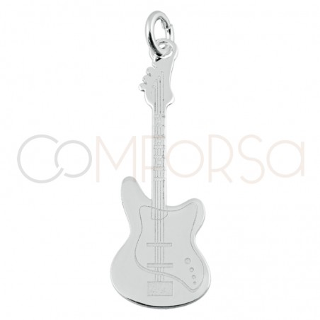 Sterling silver 925 electric guitar pendant 9 x 28.8 mm