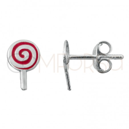 Aretes piruleta espiral 5x8mm Plata 925