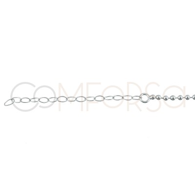 Gold-plated sterling silver 925 choker with blue enameled balls 40 cm + 5 cm