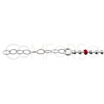 Gold-plated sterling silver 925 bracelet with green, coral and lilac balls 17cm + 4cm