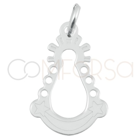 Colgante calado Virgen del Rocío 8.4 x 17.2mm Plata 925