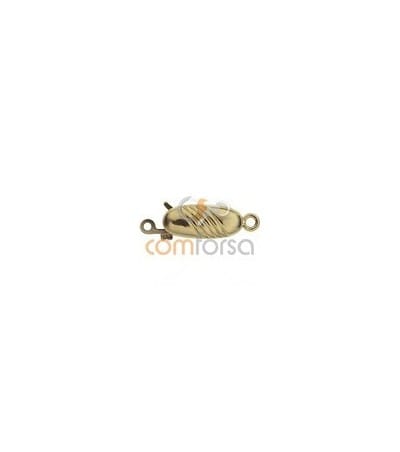 18kt Yellow gold corrugated clasp 12 x 5 mm