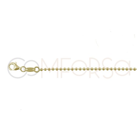 Gold-plated sterling silver 925 choker with balls and circle detail 40cm + 5cm