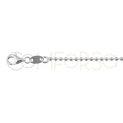 Sterling silver 925 bracelet with little balls and circle detail 17cm + 4cm