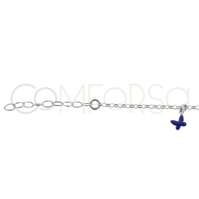 Sterling silver 925 enameled charms bracelet