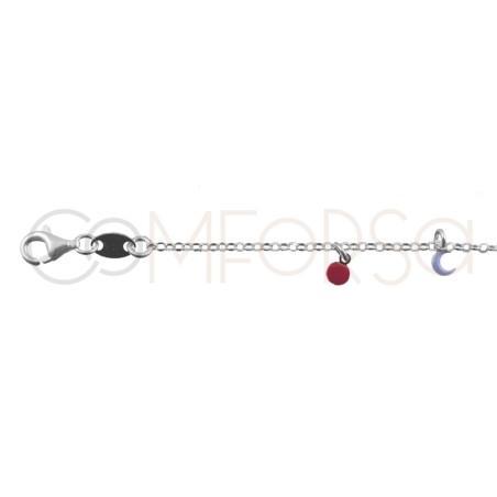 Gold-plated sterling silver 925 enameled charms bracelet