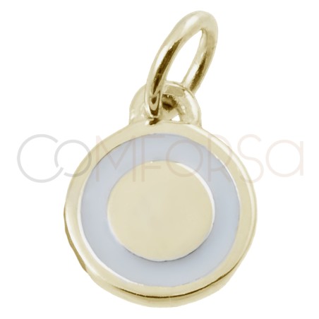 Sterling silver 925 white circle pendant 8mm