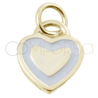 Colgante corazón blanco 9x11mm Plata 925