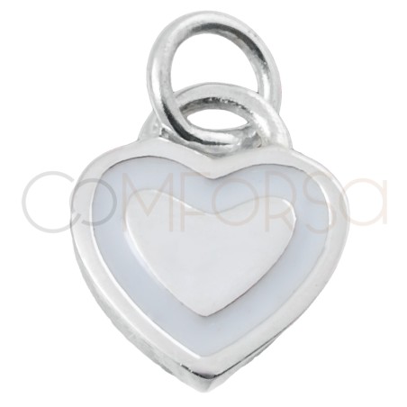 Colgante corazón blanco 9x11mm Plata 925