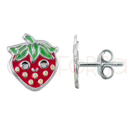 Arete fresas sonrientes 8x9mm Plata 925