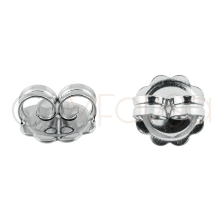 Gold-plated sterling silver 925 ear nut with waves 10mm