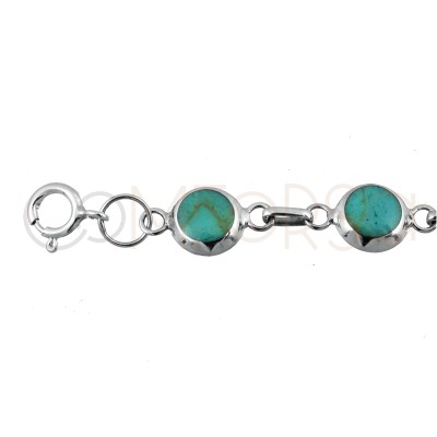 Sterling silver 925 turquoise bracelet with bezel 8mm