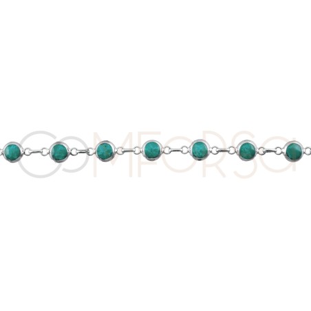 Sterling silver 925 turquoise bracelet with bezel 8mm