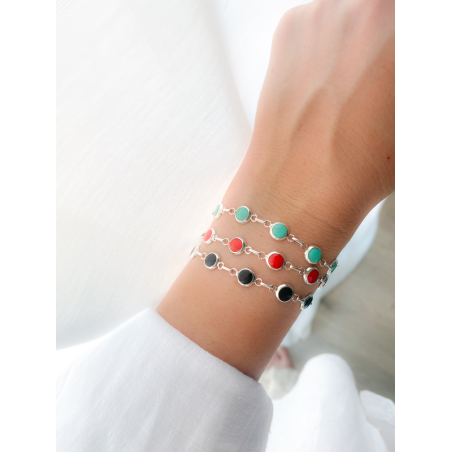 Sterling silver 925 turquoise bracelet with bezel 8mm