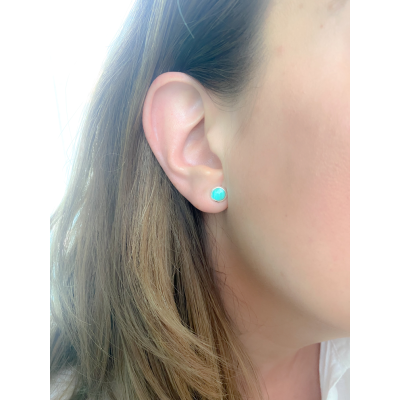 Arete turquesa con bisel 8mm Plata 925