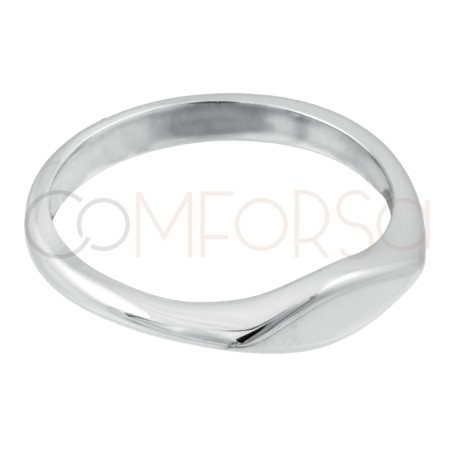 Gold-plated sterling silver 925 ring with plain plate