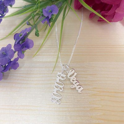 Sterling silver 925 upright name laser pendant