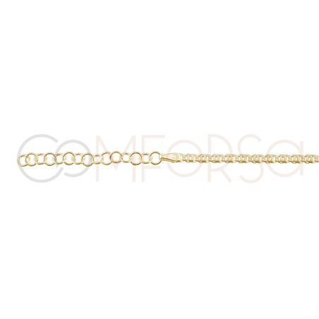 Tobillera occhio 21+4cm plata 925 chapada en oro