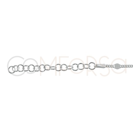 Sterling silver 925 small curb-plate anklet 21+4cm