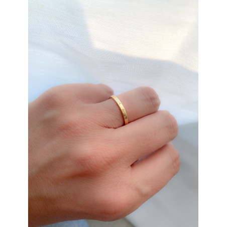 Gold-plated sterling silver 925 star - moon ring 2mm