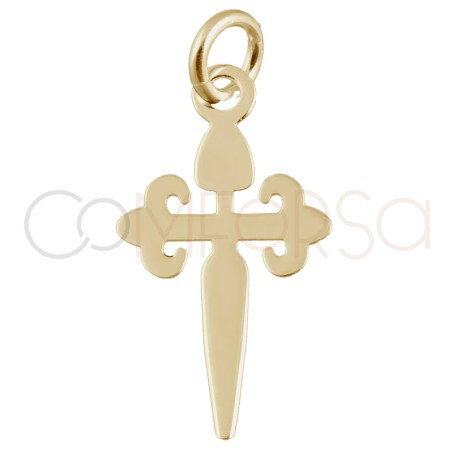 Gold-plated sterling silver 925 “Cruz de Santiago” pendant 9x17mm