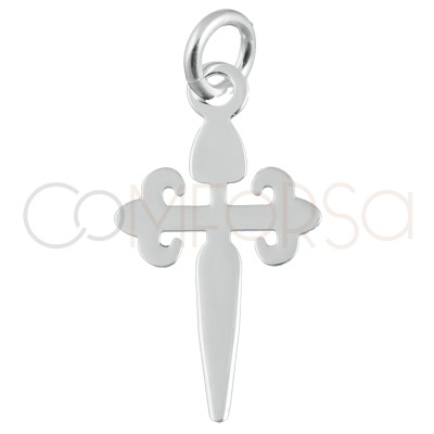 Dije Cruz de Santiago 9x17mm Plata 925 chapada en oro