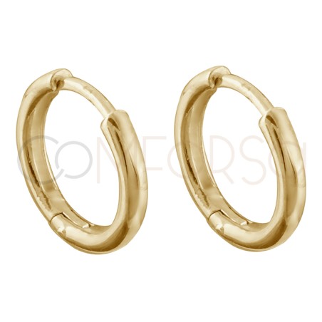 Gold-plated sterling silver 925 hoop earrings 13mm