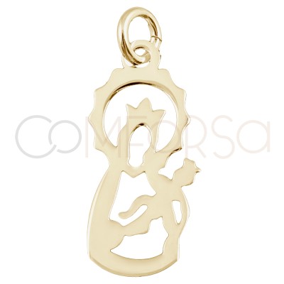 Colgante Virgen de la Almudena 8.9 x 19.5mm Plata 925  chapada en oro