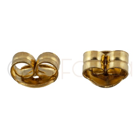 Gold-plated sterling silver 925 reinforced ear nut 6mm