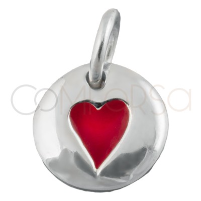 Colgante corazón redondo 8mm Plata 925 chapada en oro