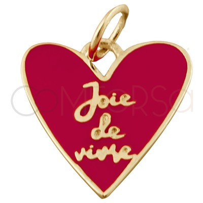 Dije corazón irregular Joie de vivre rosa 15mm Plata 925