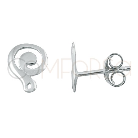 Sterling silver 925 spiral shaped earrings