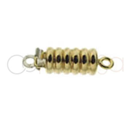 18kt 750ml yellow gold corrugated clasp 9 x 5 mm