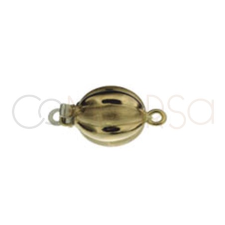 18kt 750ml yellow gold gloss/matte corrugated ball clasp 6mm