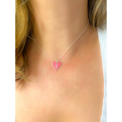 Colgante Corazón irregular Joi de vivre rosa Plata 925 chapada en oro