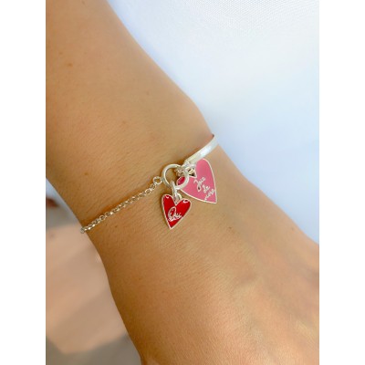 Colgante Corazón irregular Joi de vivre rosa Plata 925