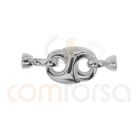 Broche con casquillas 38 x 15mm plata 925ml