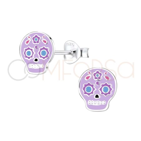 Arete catrina con esmalte 8x9mm Plata 925