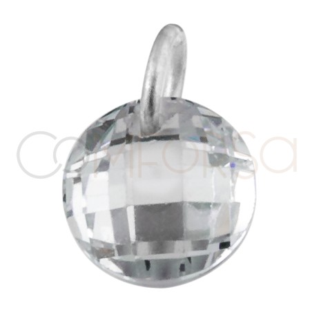 Sterling silver 925 floating crystal zirconia pendant 6mm
 Finish-Sterling silver 925ml