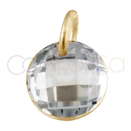 Colgante circonita flotante Crystal 5mm Plata 925 chapada en oro