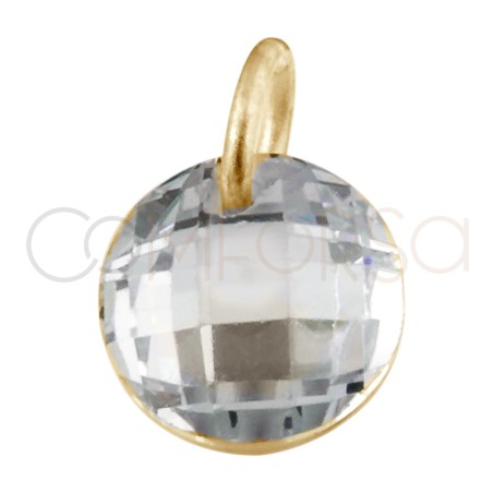 Gold-plated sterling silver 925 floating crystal zirconia pendant 6mm