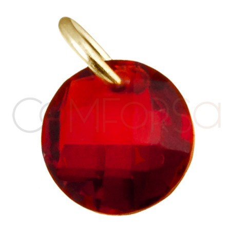 Sterling silver 925 floating Garnet zirconia pendant 6mm