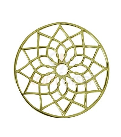 Colgante entrepieza Mandala Flor 24 mm plata 925 chapada en oro