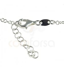Sterling silver Bear bar bracelet 13 cm with extender 3 cm
