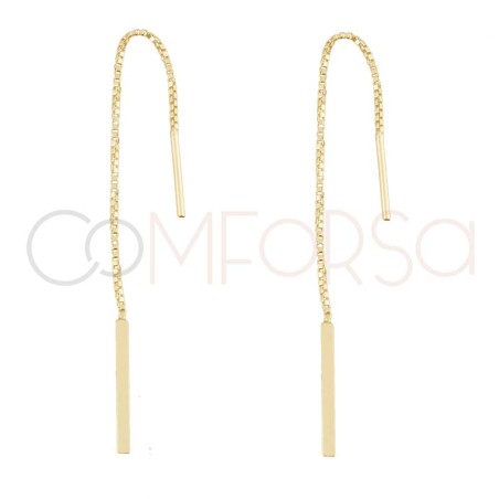 Gold-plated sterling silver 925 chain & bar earrings