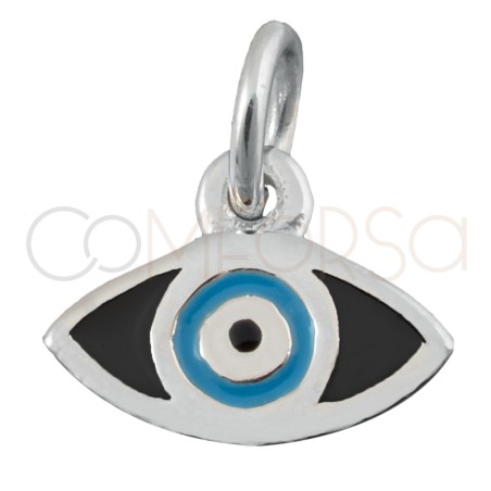 Colgante Ojo Turco Black 9 x 7mm Plata 925