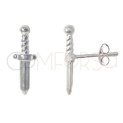 Pendiente daga 5x18mm Plata 925 chapada en oro