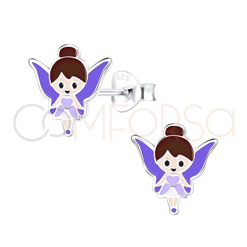 Sterling Silver Little Fairy Stud Earrings | Jewellerybox.co.uk