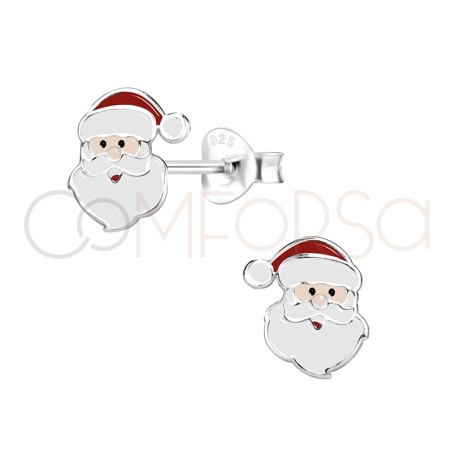 Pendiente Papá Noel 7x9mm Plata 925